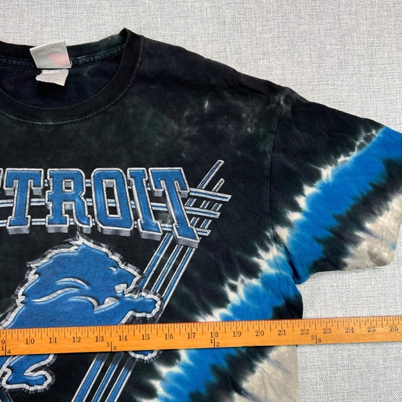 Vintage Y2K Detroit Lions Tie Dye T Shirt Men Large Blue NFL Graphic AOP Sporty - Picture 7 of 10